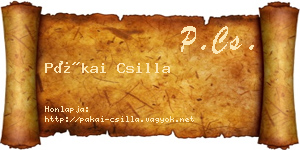 Pákai Csilla névjegykártya