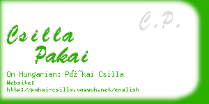 csilla pakai business card